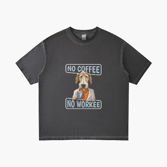 Coffee Irish Wolfhound Dog No Coffee No Workee Gradient T Shirts