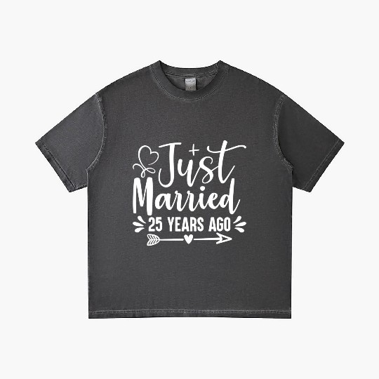 Just Married 25 Years Ago 25Th Wedding Anniversary Gradient T Shirts