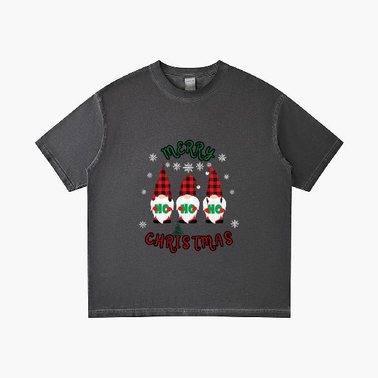 Red and green Gnomes Merry Christmas Gradient T Shirts