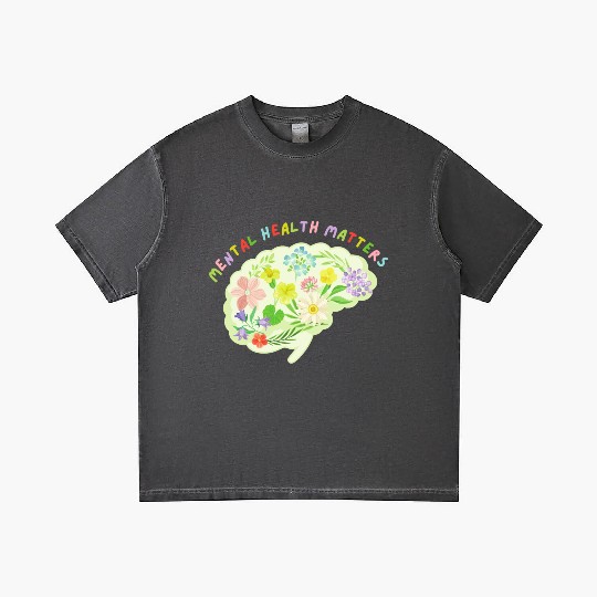 Mental Health Matters Floral Mind Nature Brain Gradient T Shirts
