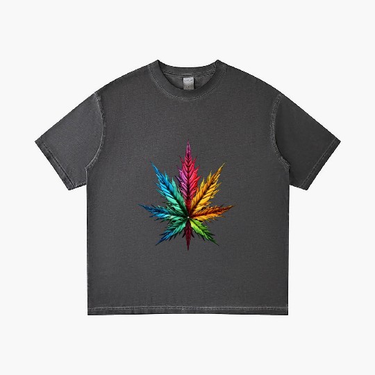 Spectrum Splendor: The Vivid Leaf Gradient T Shirts