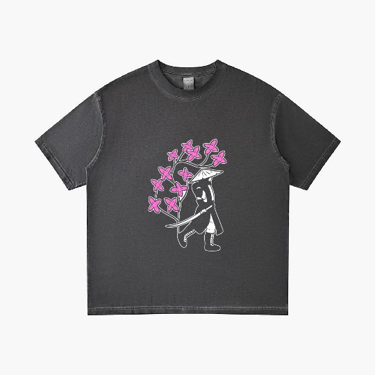 Samurai Sakura Tree Chinese Warrior Gift Gradient T Shirts