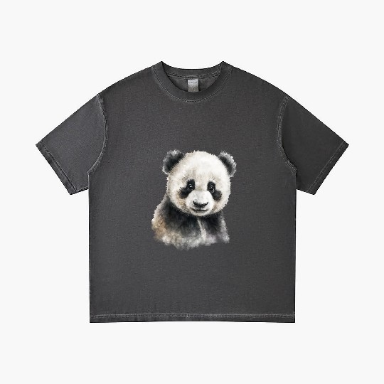 Cute Baby Panda Bear Watercolor Painting Portrait Gradient T Shirts