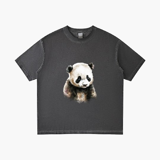 Cute Panda Bear Watercolor Painting Portrait Gradient T Shirts