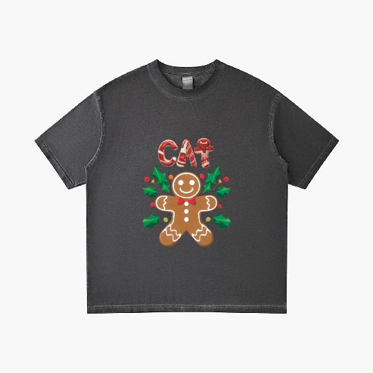 Gingerbread Cat, Pet Gingerbread family, Christmas Gradient T Shirts