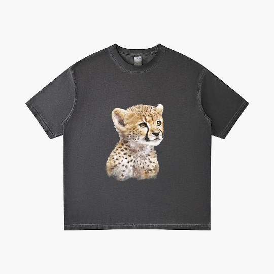 Baby Cheetah Art Watercolor Painting Portrait Gradient T Shirts