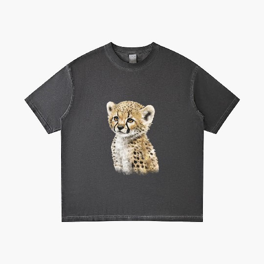 Cute Baby Cheetah Watercolor Painting Portrait Gradient T Shirts