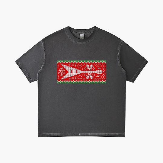 Christmas Pattern With Heavy Metal Electric Guitar Gradient T Shirts