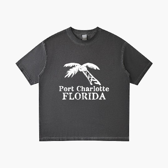 Port Charlotte Florida Palm Tree Souvenirs Gifts Gradient T Shirts