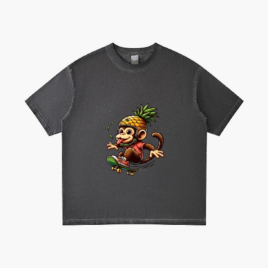 skateboarding monkey with pineapple helmet Gradient T Shirts