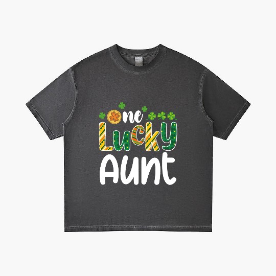 One Lucky Aunt Matching Family St Patrick's Day Gradient T Shirts