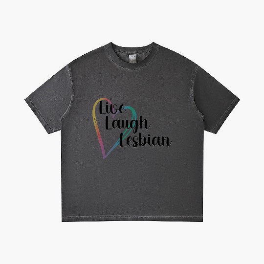 Live Laugh Lesbian LGBTQ Rainbow Heart Gay Pride Gradient T Shirts