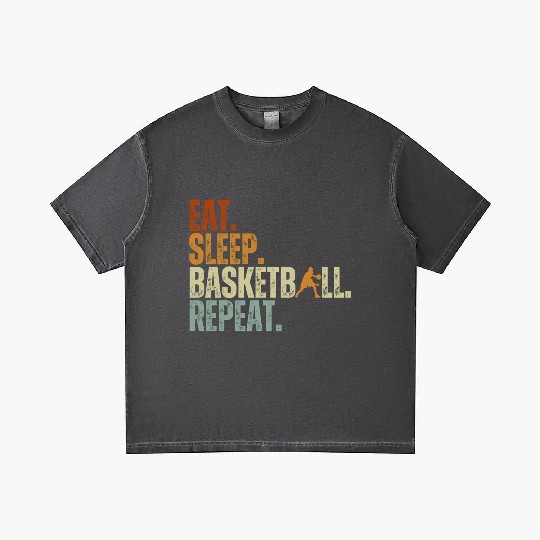 Eat Sleep Basketball Repeat Retro Vintage Boy Kid Gradient T Shirts