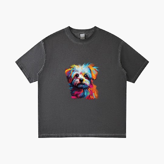 Watercolor Colorful Maltese Gradient T Shirts