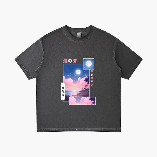 Vintage Japanese Vaporwave Dreamy Ocean Lofi Stree Gradient T Shirts