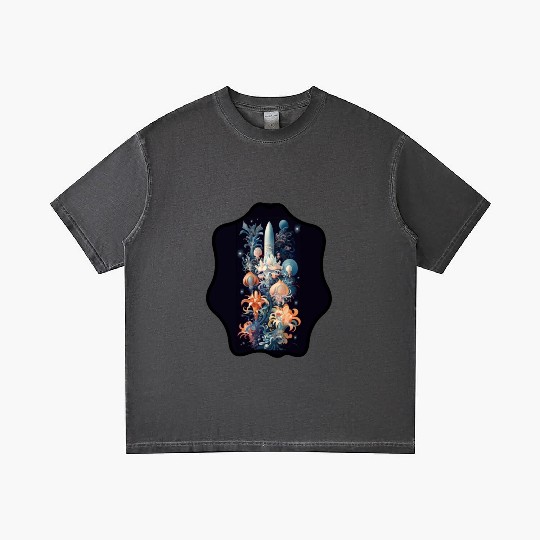 space flower Gradient T Shirts