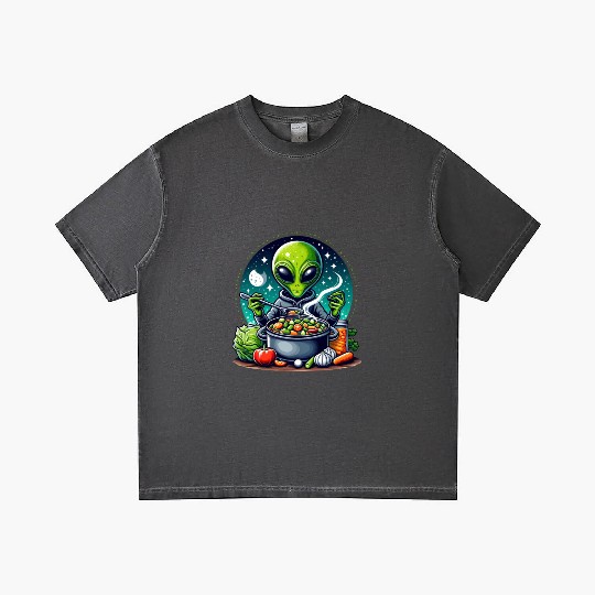 Alien chef cooks vegetable soup Gradient T Shirts