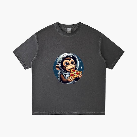 Space monkey enjoys pizza Gradient T Shirts
