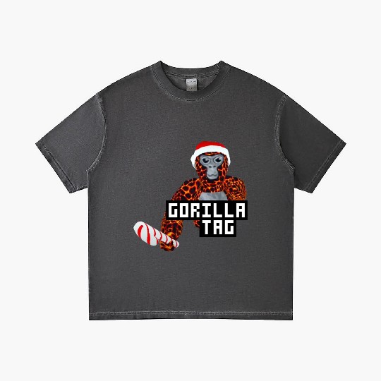 Gorilla Tag Santa Monkey Candy Cane Gorilla Gradient T Shirts