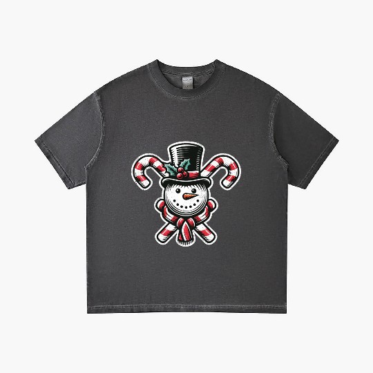 Candy Cane Cheer - snowman with Top Hat design Gradient T Shirts