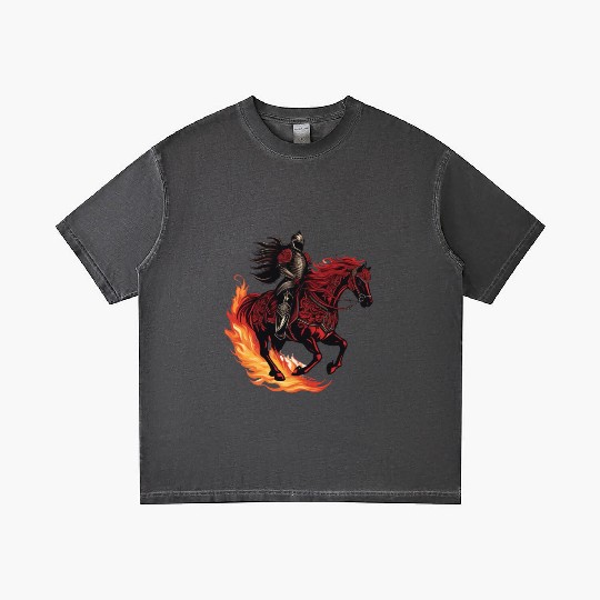 Flaming fantasy horse made out gothic armor Gradient T Shirts