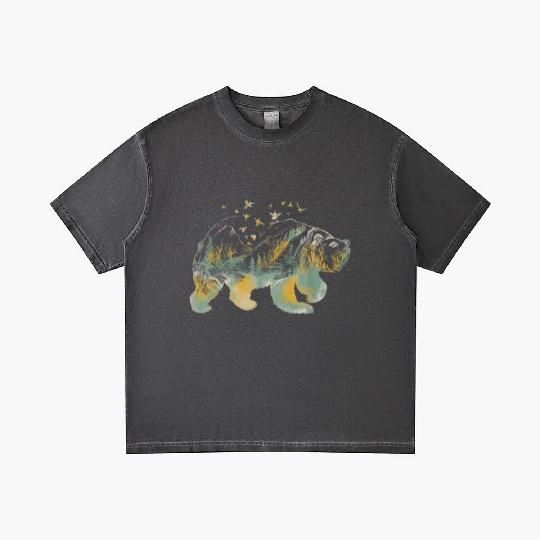 Bear Forest Nature Adventure Gradient T Shirts