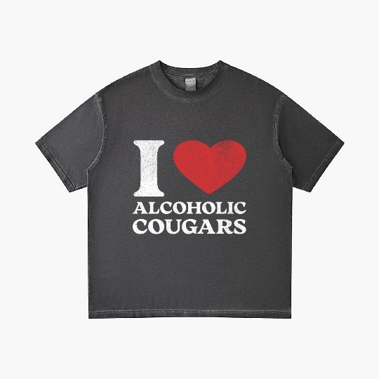 I Love Alcoholic Cougars Gradient T Shirts