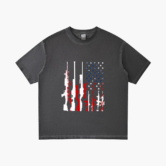 Rifle gun flag Gradient T Shirts