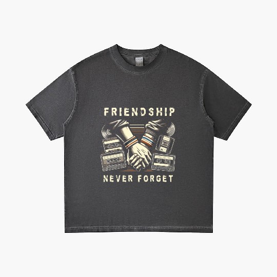 Friendship Never Forget Old School Nostalgia Tape Gradient T Shirts