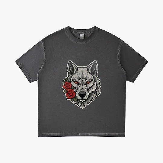 Gothic Wolf Wildlife Illustration Gradient T Shirts