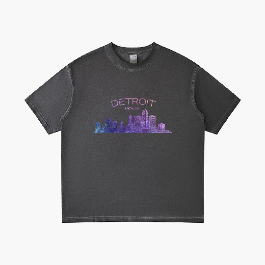 Detroit Skyline Gradient T Shirts