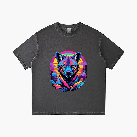Neon Wild - Urban Hyena Portrait Gradient T Shirts