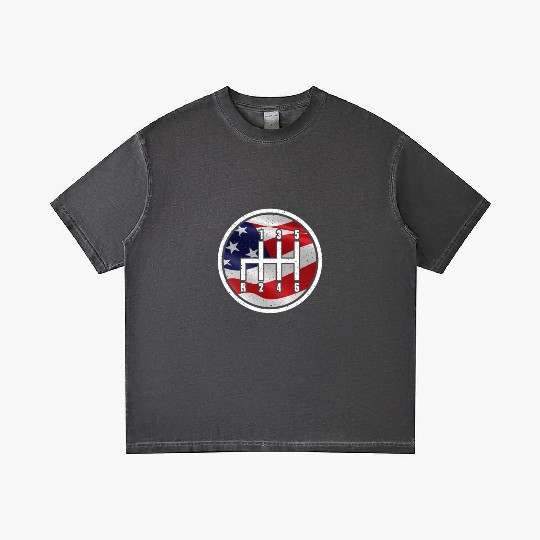 American Flag Muscle Car 6 Gears Knob Car Mechanic Gradient T Shirts