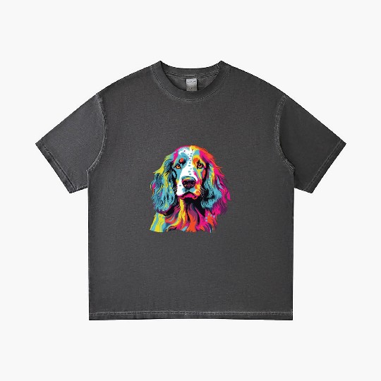 Watercolor Colorful English Setter Gradient T Shirts