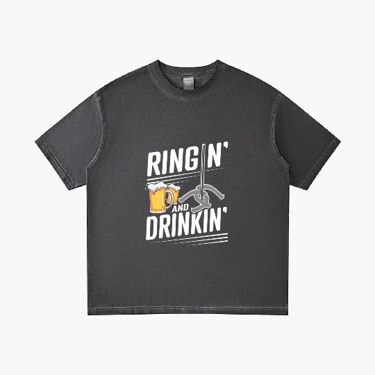 Ringin And Drinkin Horseshoe Pitching Gradient T Shirts