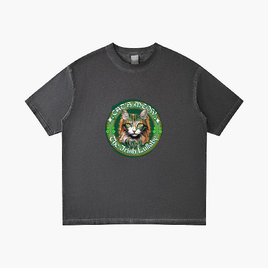 CAT'S MEOW THE IRISH LULLABY Feline Kitty Design Gradient T Shirts