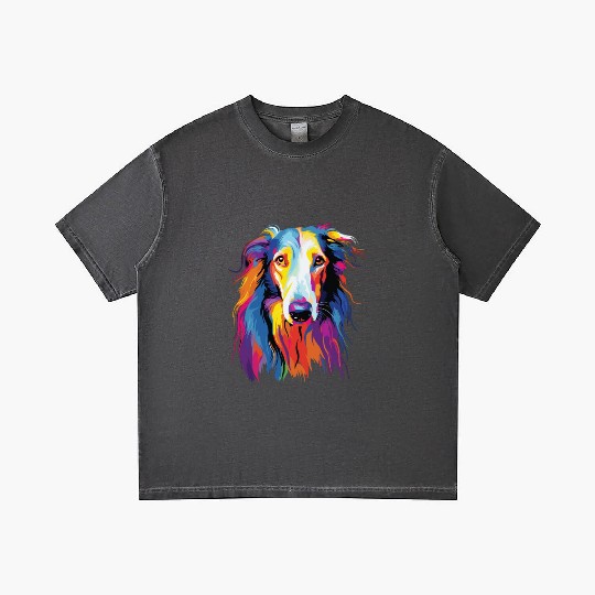Watercolor Colorful Russian Greyhound Gradient T Shirts