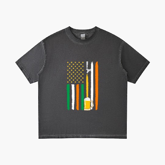 American Irish Flag Beer Gradient T Shirts