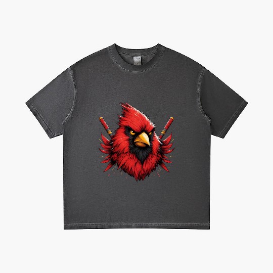 Red Northern Cardinal As Ninja Symbol Of Bravery Gradient T Shirts
