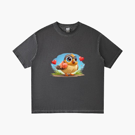 3D bird cartoon Gradient T Shirts