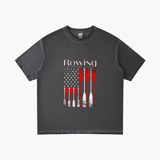 Rowing US flag american rower patriotic paddle Gradient T Shirts