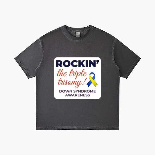 Down Syndrome Awareness Triple Trisomy Rock Gradient T Shirts