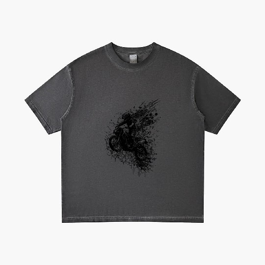 Motorcycle Racing Slippery Floor Splash Jump Gradient T Shirts