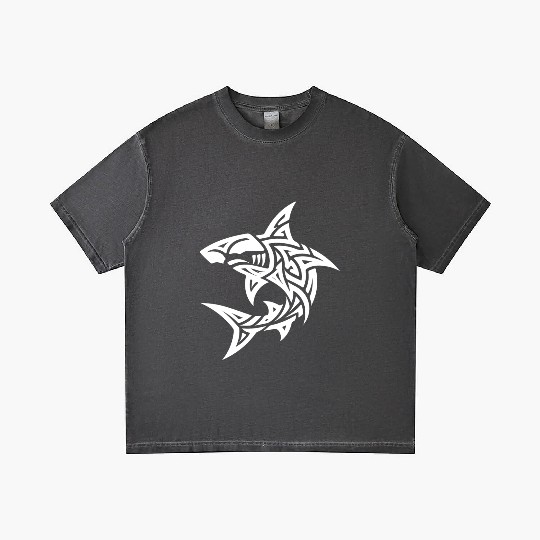 Tribal Hammerhead Shark Style Diver Fan Tattoo Gradient T Shirts