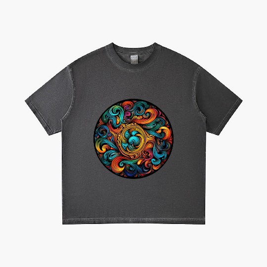 Abstract Spectrum Spiral Gradient T Shirts