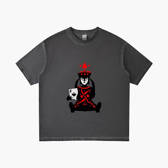 Queen of Hearts Holds Ace of Spades Vector 3 Color Gradient T Shirts