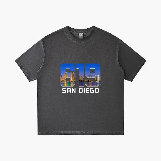San Diego 619 Area Code California Gradient T Shirts
