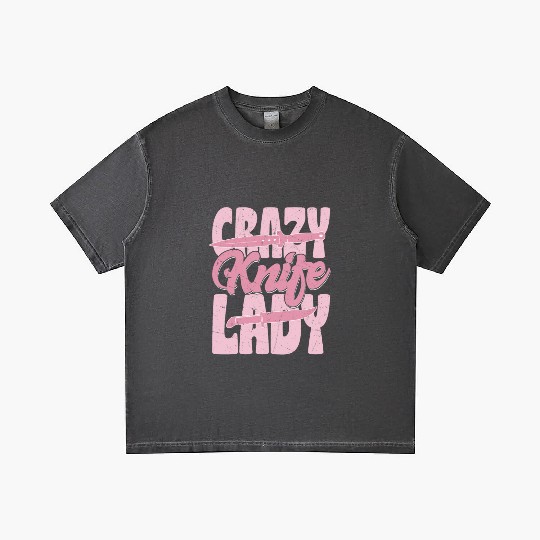 Crazy Knife Lady Hobby Knife Collector Gradient T Shirts