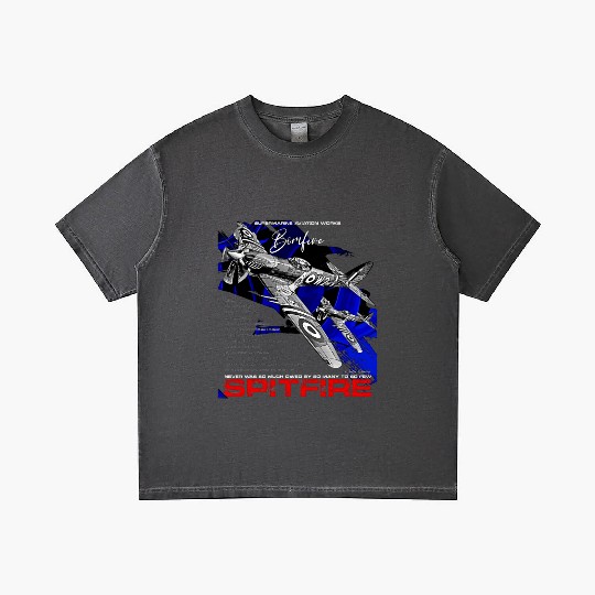 Spitfire Vintage English WW2 Fighter Aircraft Gradient T Shirts