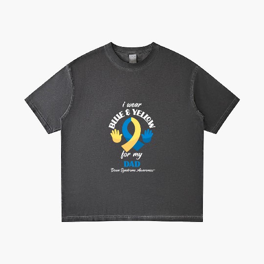 I Wear Blue Yellow Dad Down Syndrome Awareness Gradient T Shirts